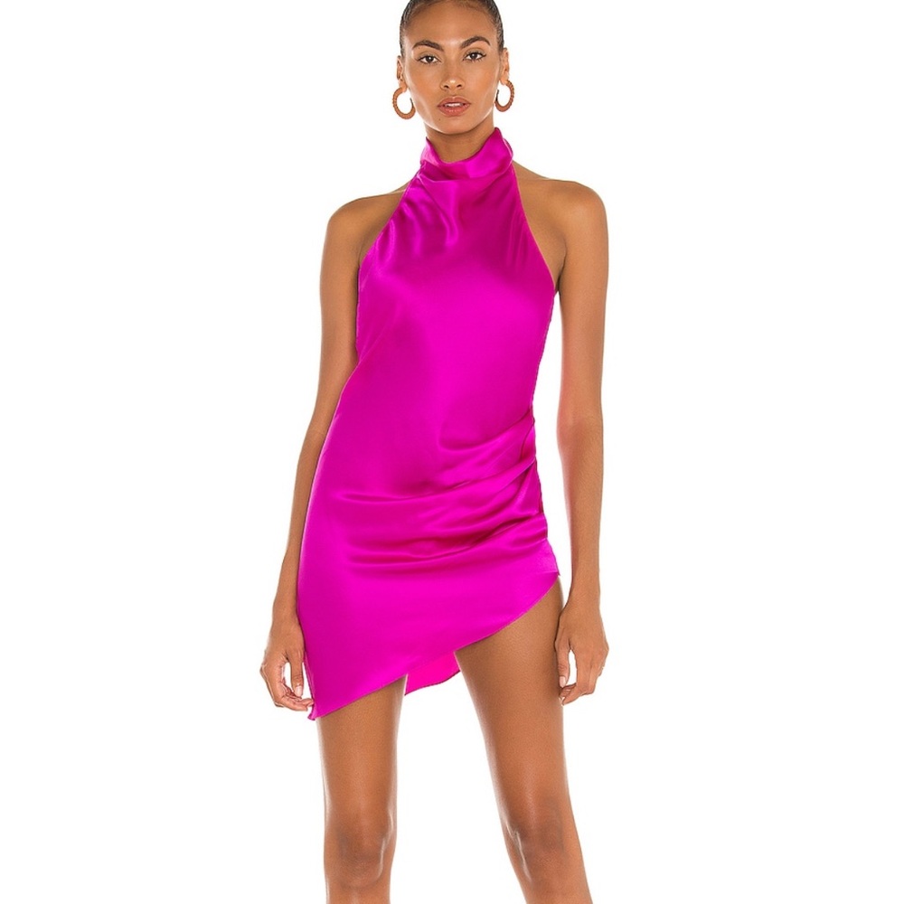 Amanda Uprichard Samba Backless Mini Dress - Hot Pink